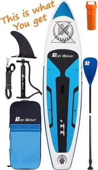 Floating Paddleboard Paddle with Aluminum Shaft Runwave SUP Paddle Board Paddles 3 Piece Adjustable Stand Up Paddle 