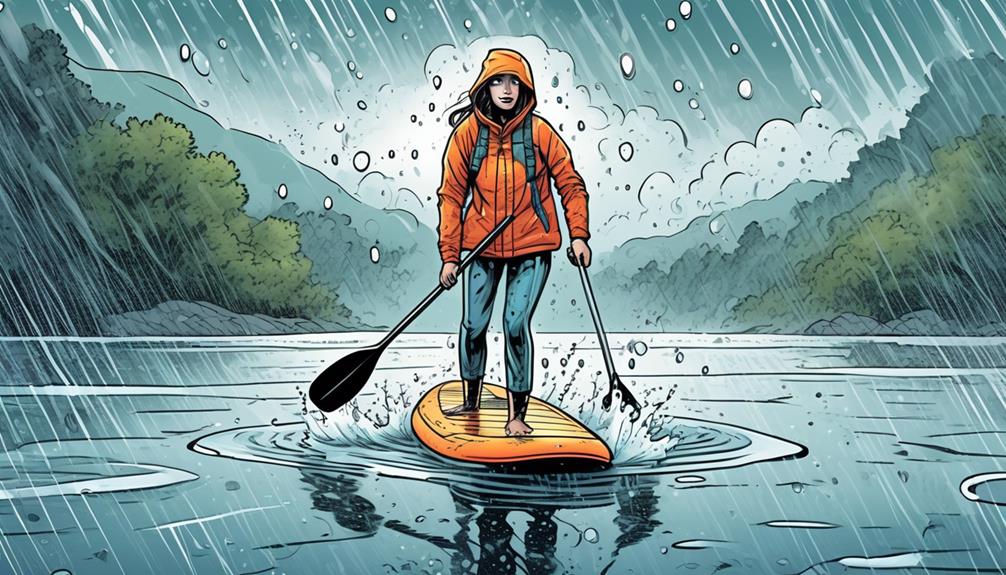 inflatable paddle board rain